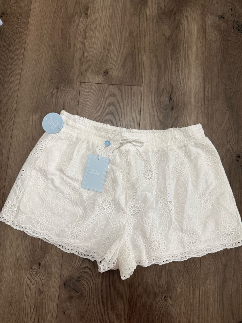 Hill House Audrey Shorts White Trellis Broderie Eyelet XL NWT